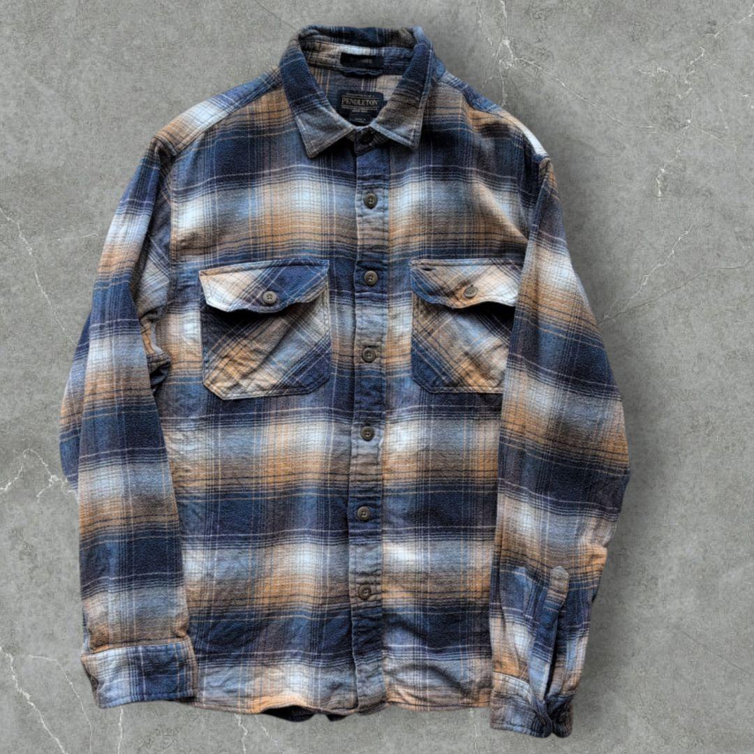 b*e様 ペンドルトン BORNSIDE チェック ネルシャツ ブルー系 Lサイ