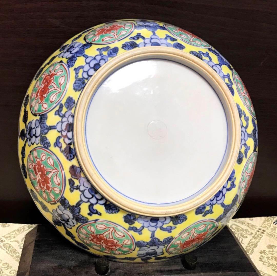 未使用保管品✨京焼 雲泉 着彩染付花唐草 盛鉢 単品✨清水焼 中鉢 鉢 加藤雲泉