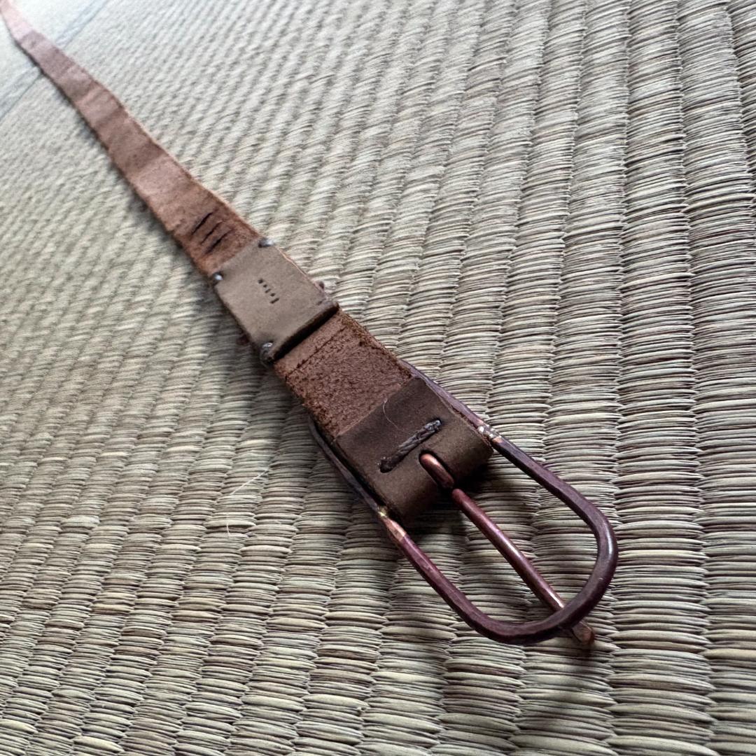 【美品】iolom Copper Narrow Long Belt Oliva