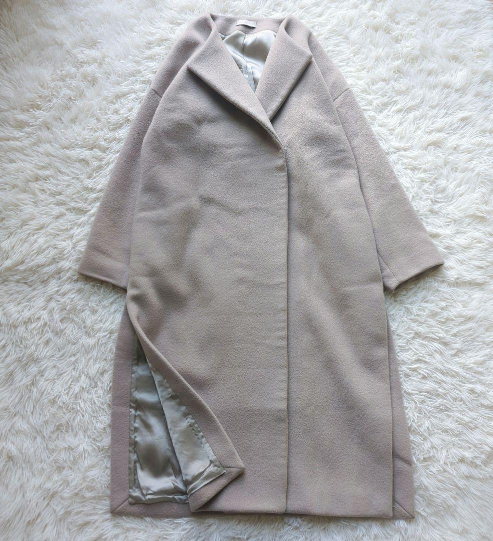 【Chloe】ドゥーズィエムクラス　ビーバーノーカラーロングコート