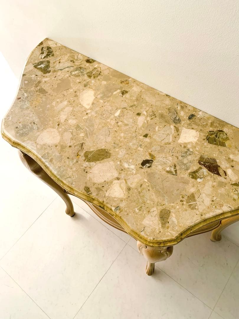 美品】イタリア製 輸入家具ガリンベルティ コンソールテーブル 大理石 猫脚 象嵌