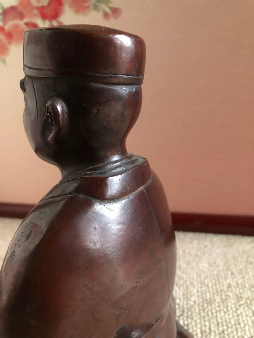 唐銅　千利休座像