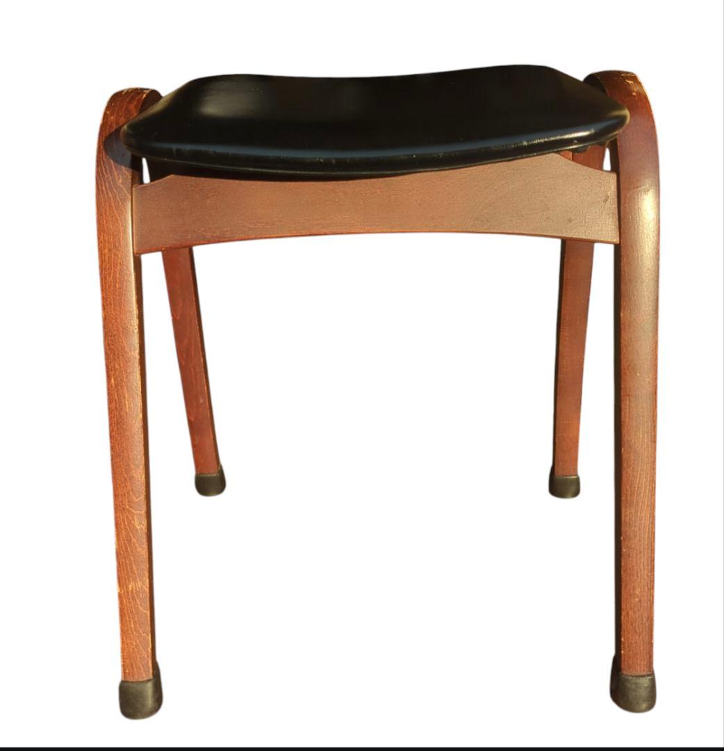 秋田木工　スタッキングスツール　ブラック　剣持勇　曲木