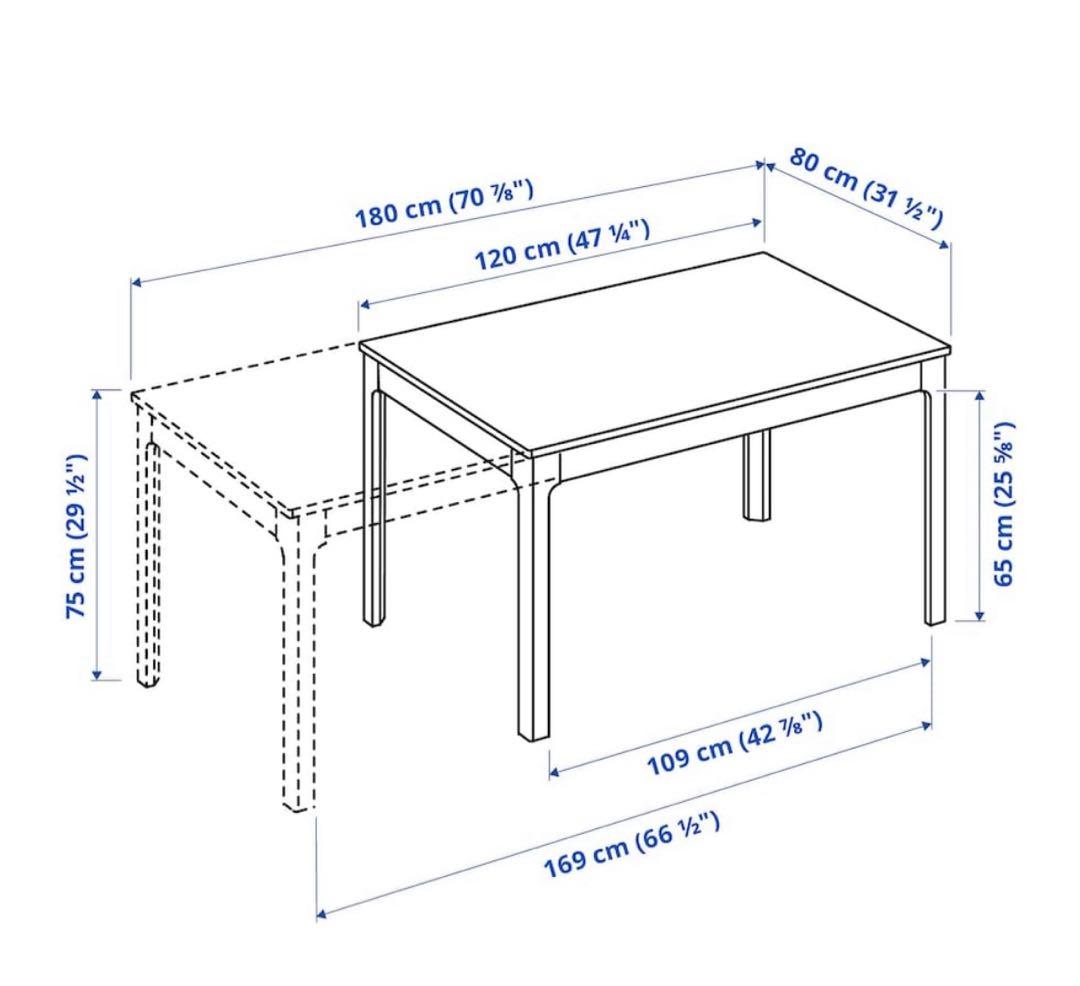 早い者勝ち　IKEA エーケダーレン ダイニングテーブル 伸長式120/180