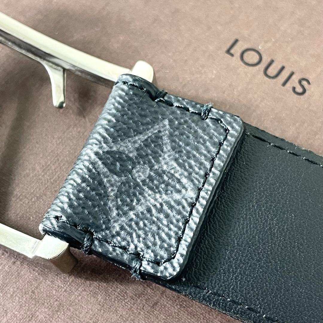 ルイヴィトン　モノグラムエクリプス　ベルト　メンズ　LV金具　シルバー