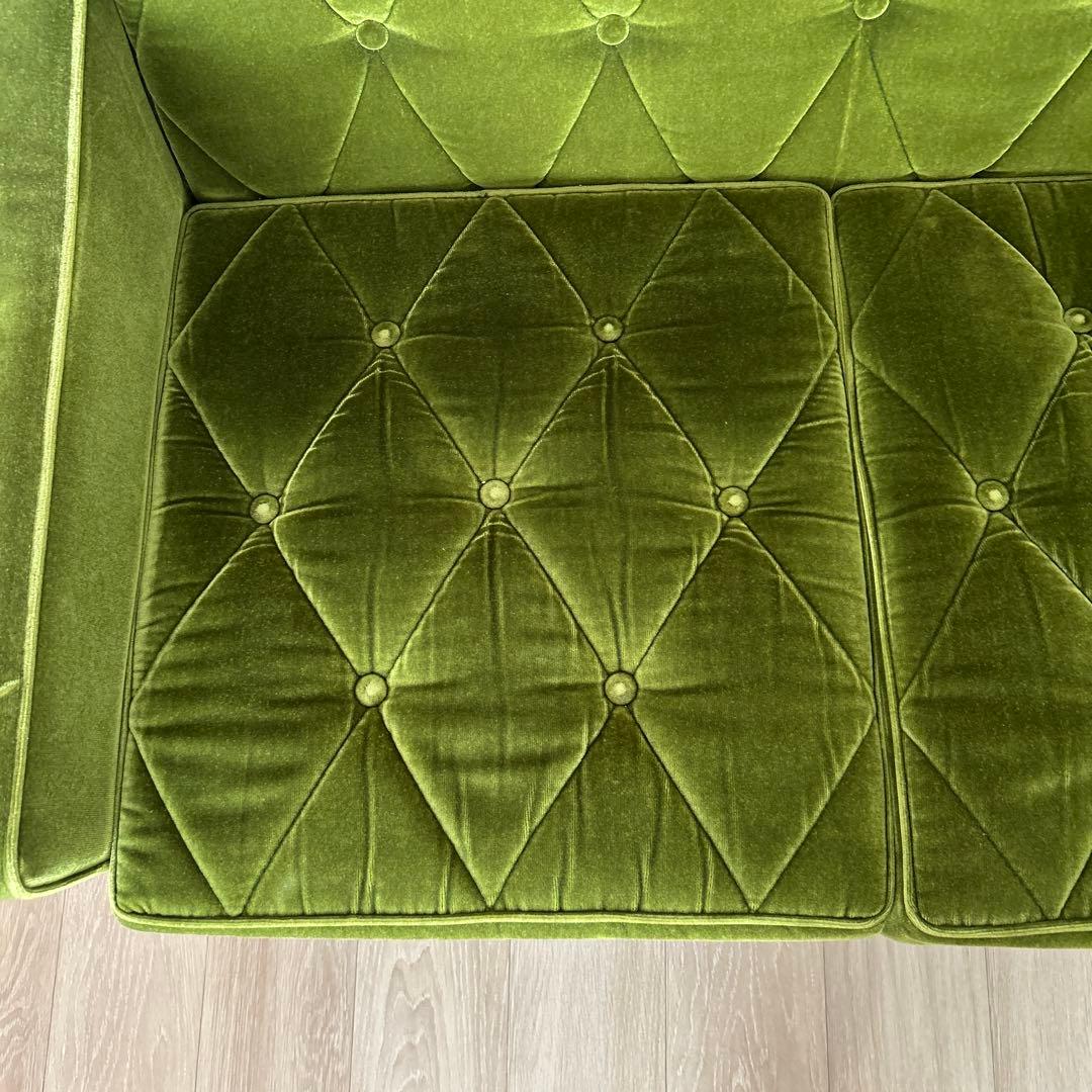 カリモク60 ロビーチェア　モケットグリーン 3シーター