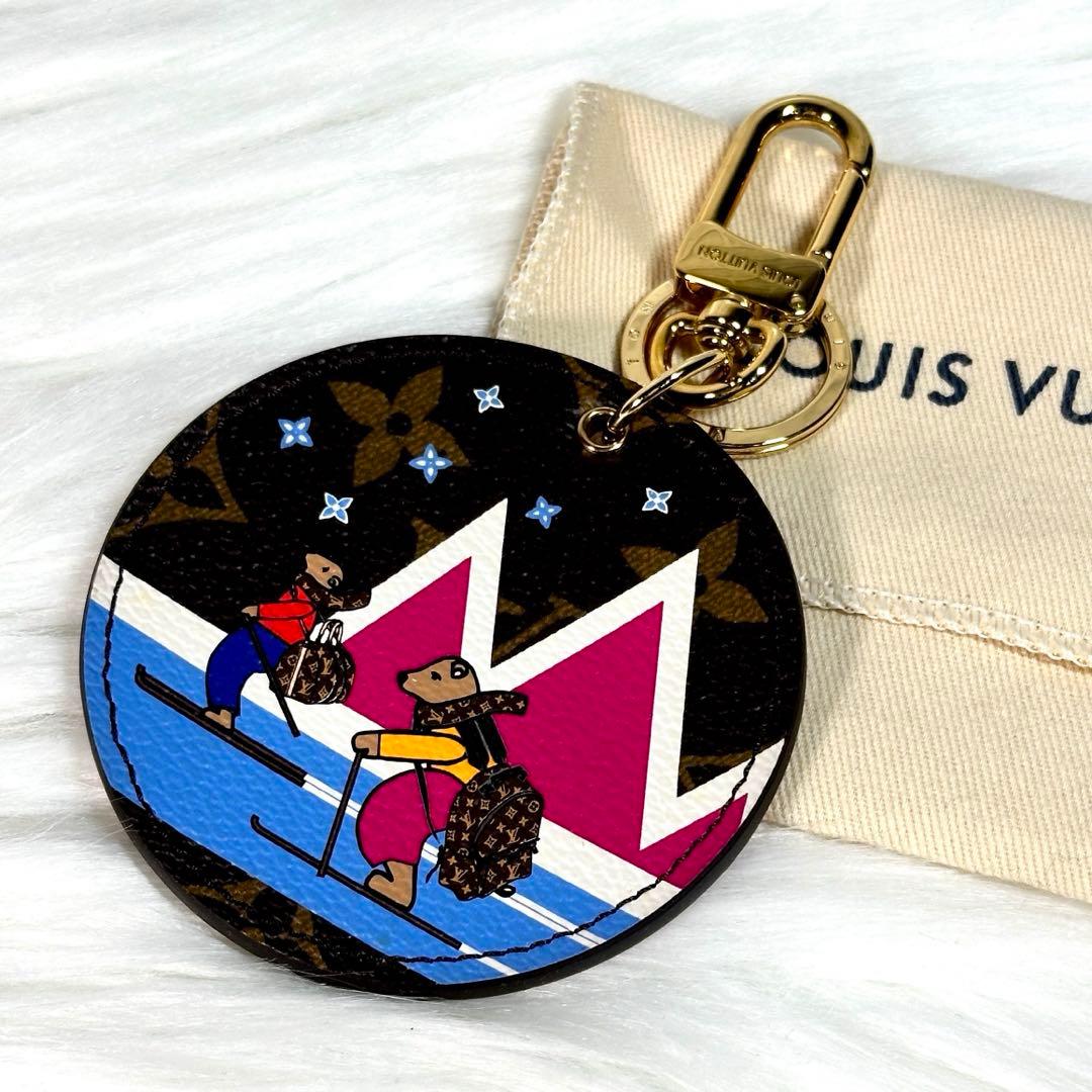 極美品 ルイヴィトン ポルトクレ キーリング モノグラム クリスマス限定 クマ