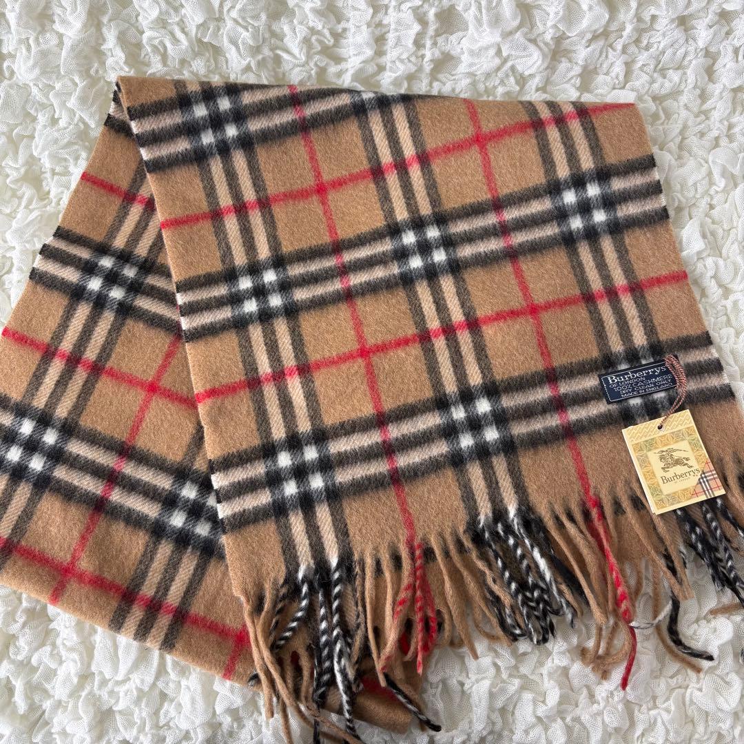 未使用タグ付き❗️ バーバリーズ　ノバチェック　カシミヤ100% マフラー