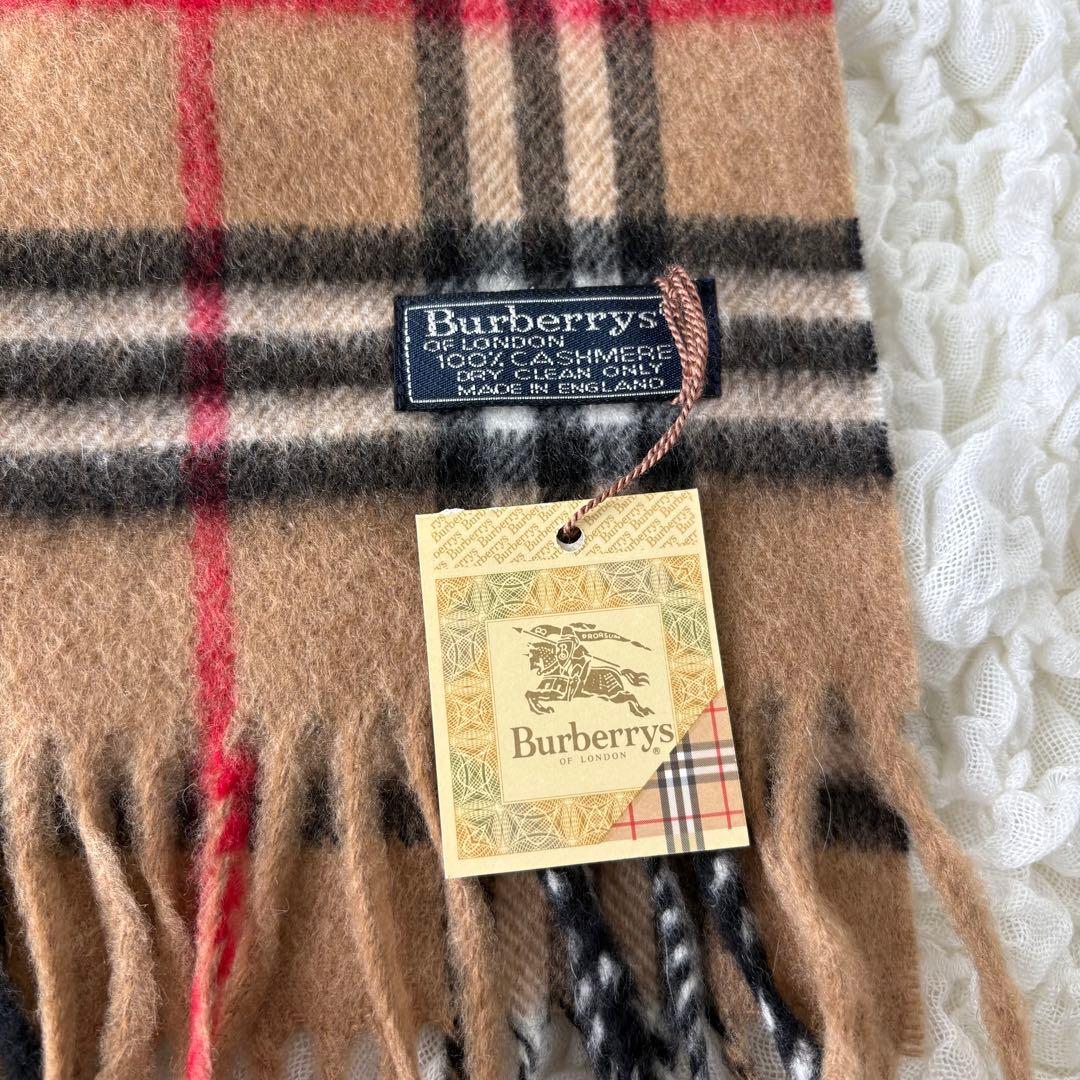 未使用タグ付き❗️ バーバリーズ　ノバチェック　カシミヤ100% マフラー