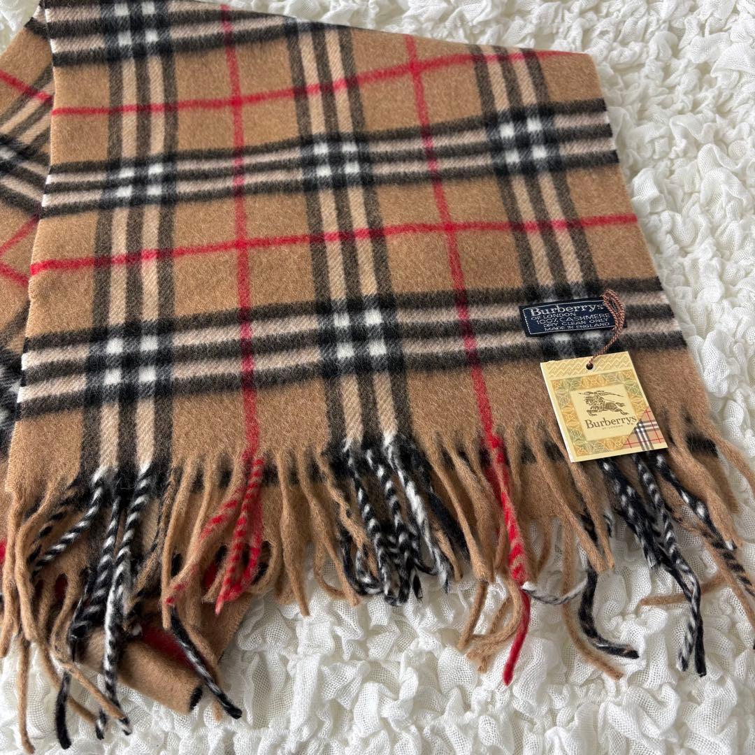 未使用タグ付き❗️ バーバリーズ　ノバチェック　カシミヤ100% マフラー