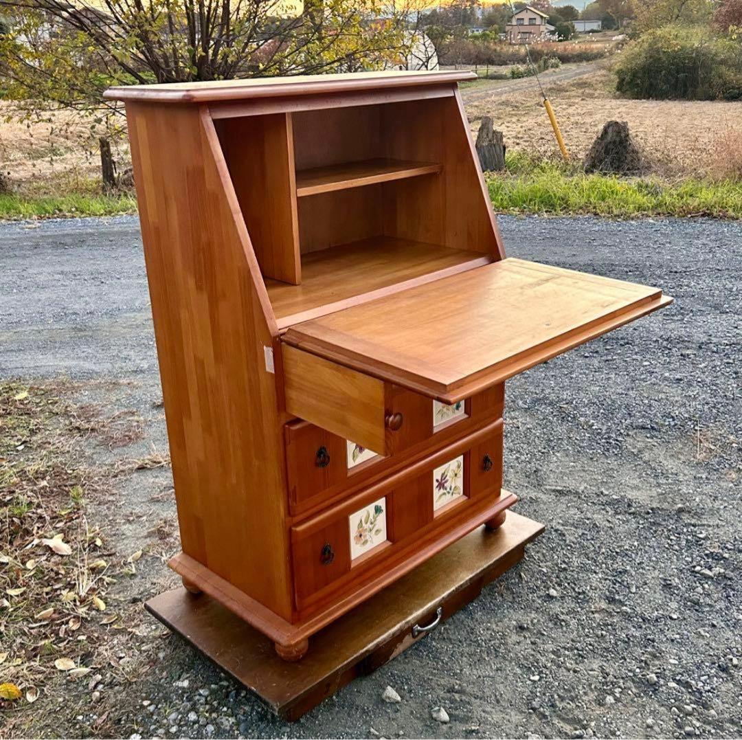 スペイン製 バレンシア パイン材 ライティングビューロー ライティングデスク