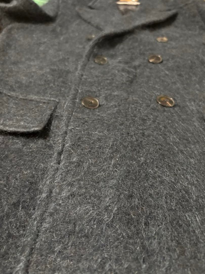 美品　【PUBLIC TOKYO】モヘア　シャギー　オーバーコート　ネイビー