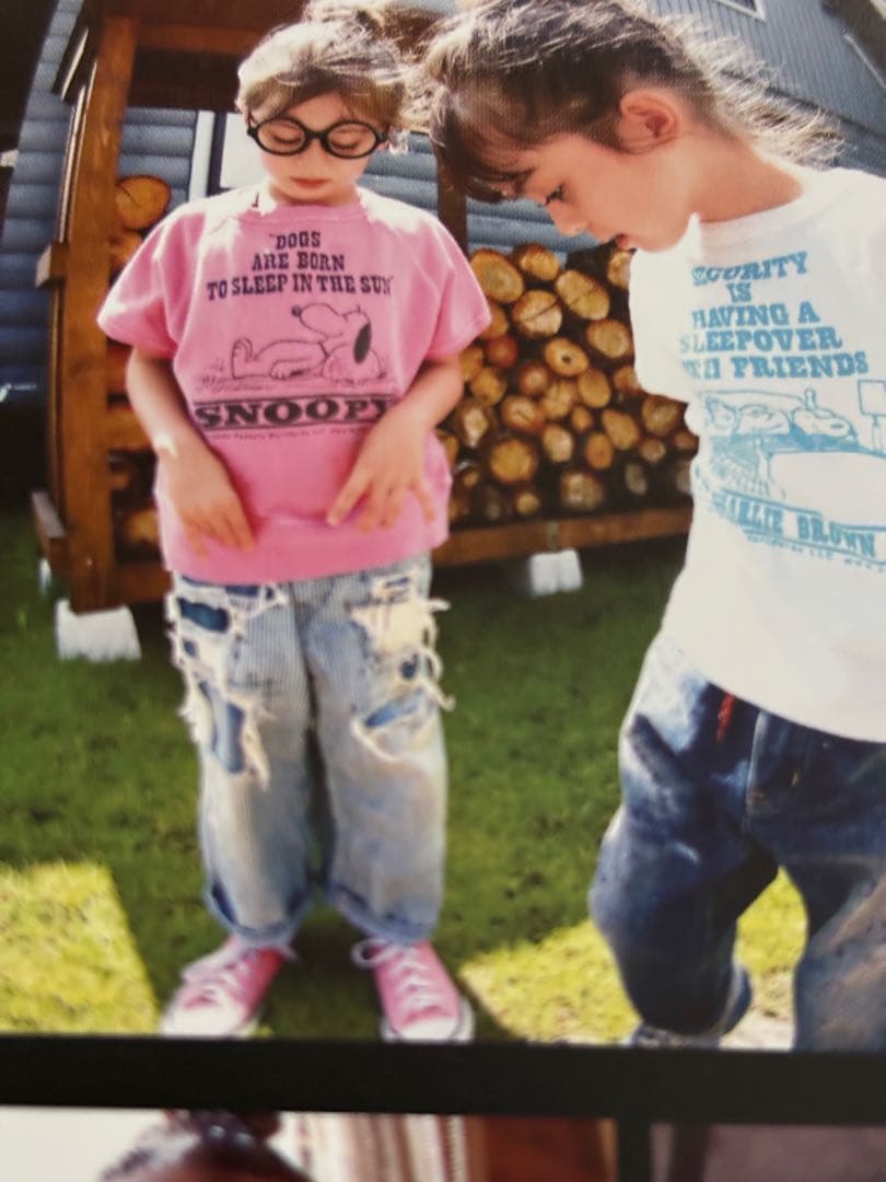 う*ぎ様 DENIMDUNGAREE ダメージリペア加工ヒッコリーオーバーオール