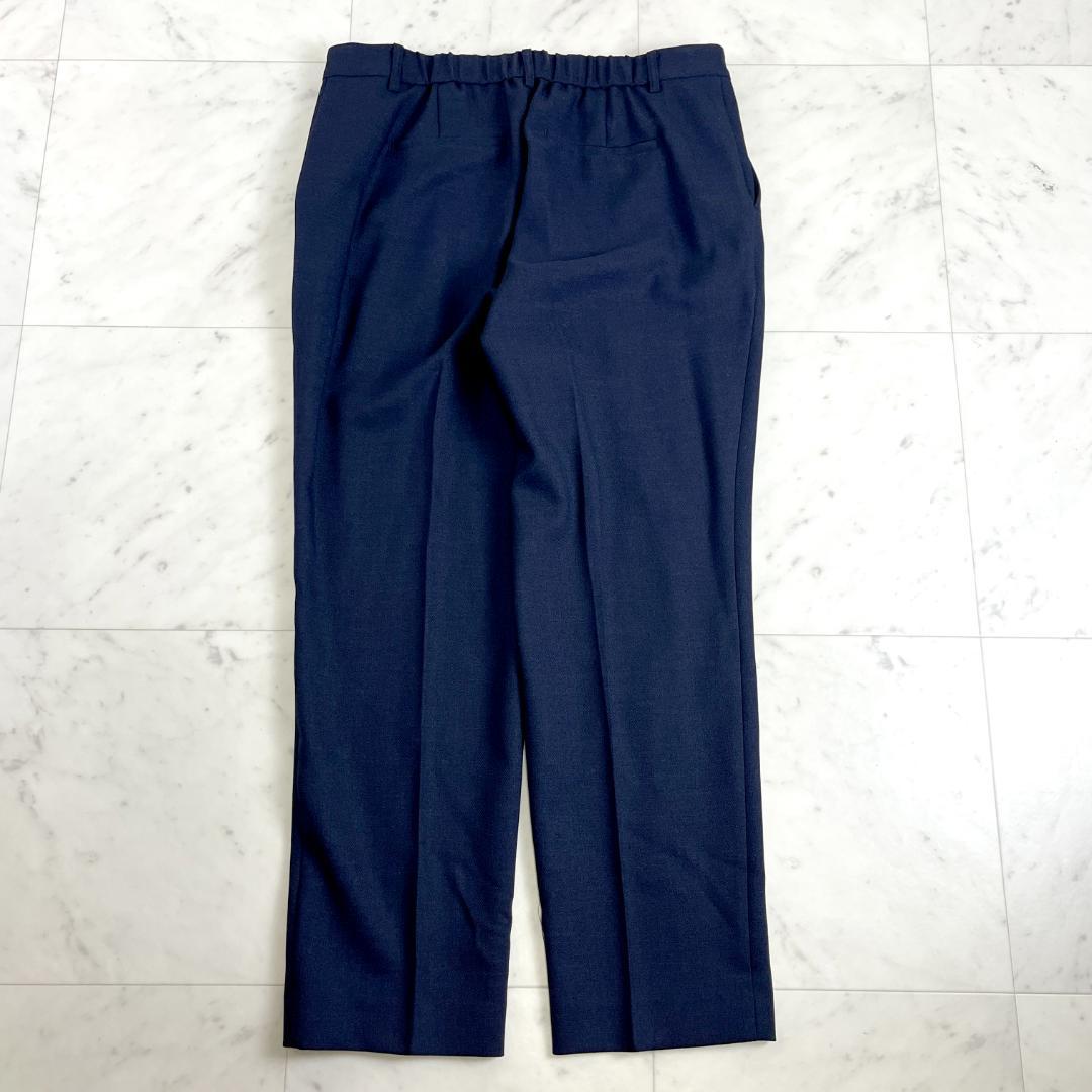 大きいサイズ 17号 ノーカラー パンツスーツ 4L ラズベリーベレット 紺色