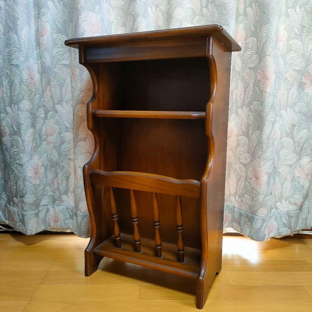 karimoku カリモク　木製電話　台マガジンラック　昭和レトロ　カリモクカグ