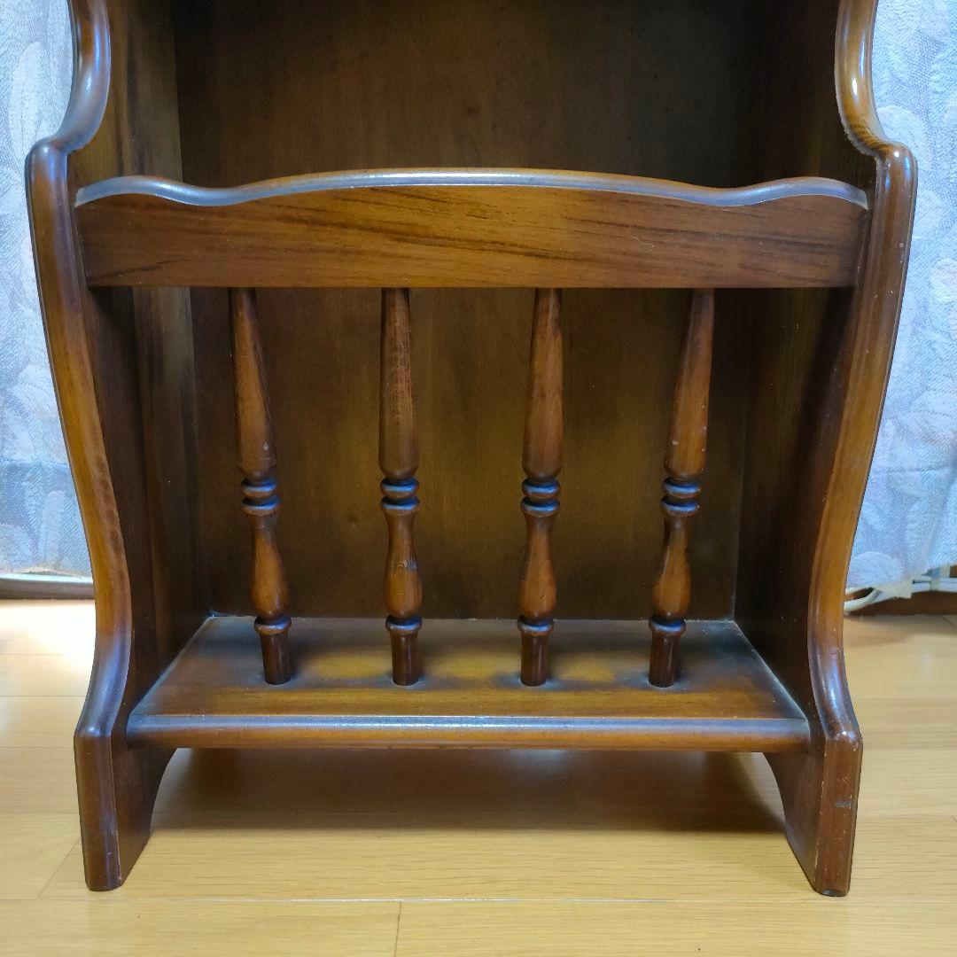 karimoku カリモク　木製電話　台マガジンラック　昭和レトロ　カリモクカグ