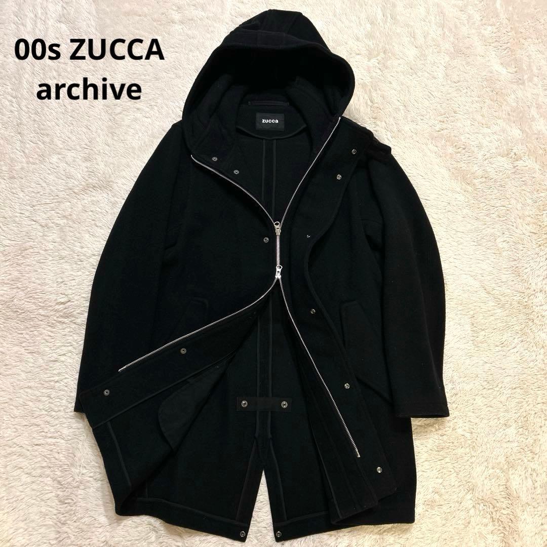 00s ZUCCA フーデッドコート黒アーカイブY2K ISSEY MIYAKE