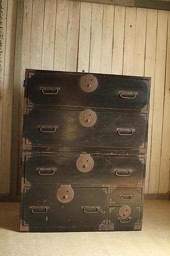 K*o様 丸金具庄内箪笥　2段 タンス　収納　古家具　古民家　時代家具