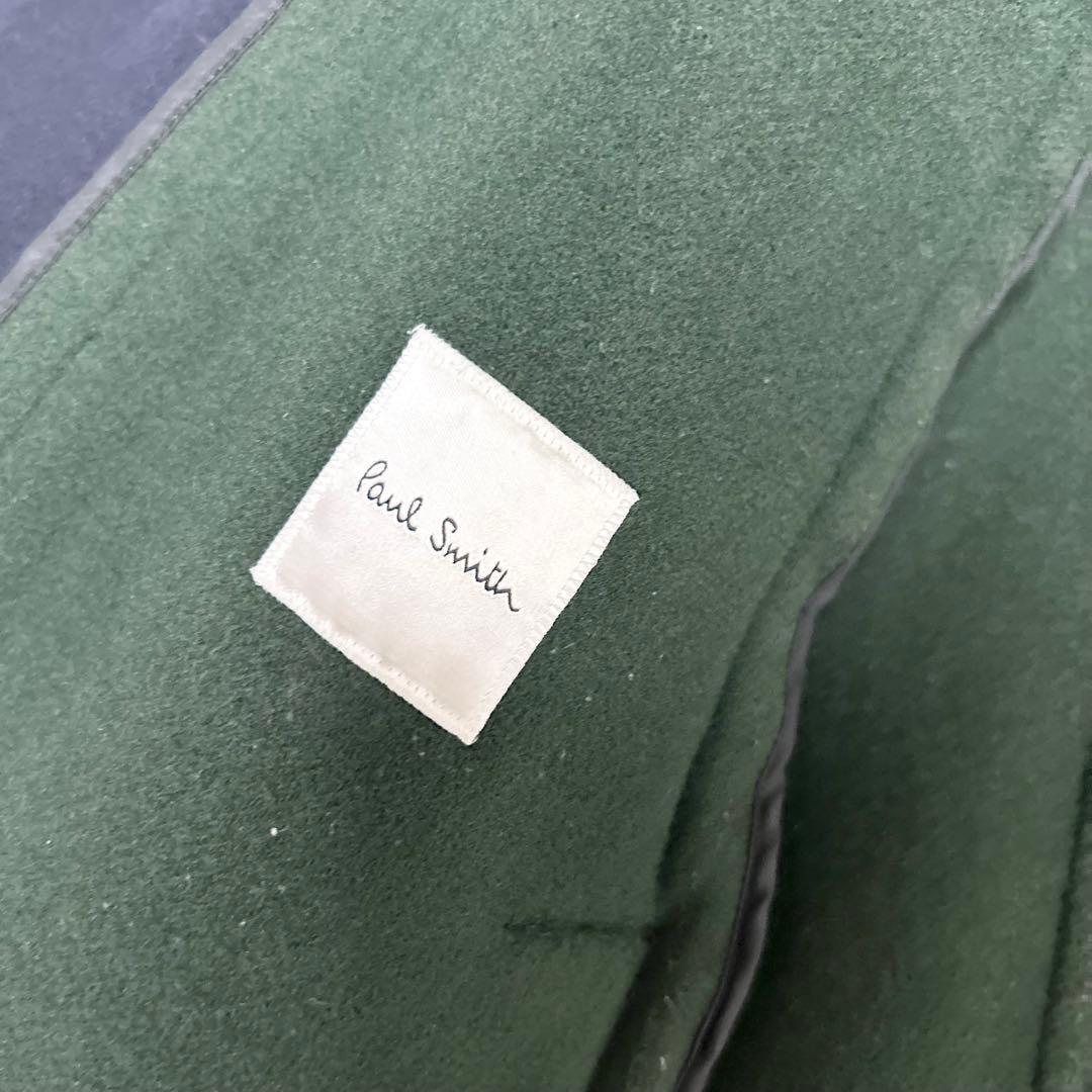 現行　PaulSmith ウールチェスターコート　ネイビー　バイカラー　緑