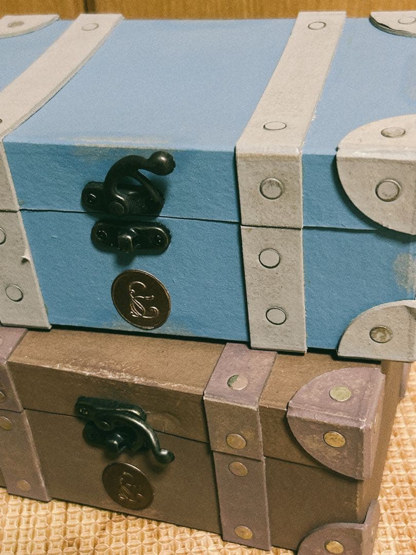 新品トランク風トレジャーBOX アンティークBOX 小物入れ7点セット