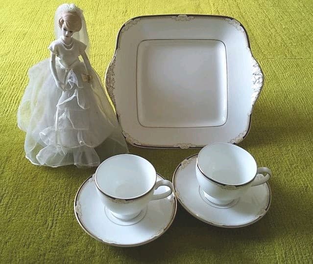 ウェッジウッド 黒壺 キャベンディッシュ 濃紺ボーダー＆金トリム 5点