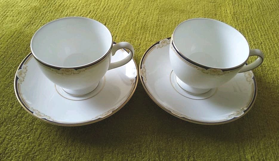 ウェッジウッド 黒壺 キャベンディッシュ 濃紺ボーダー＆金トリム 5点