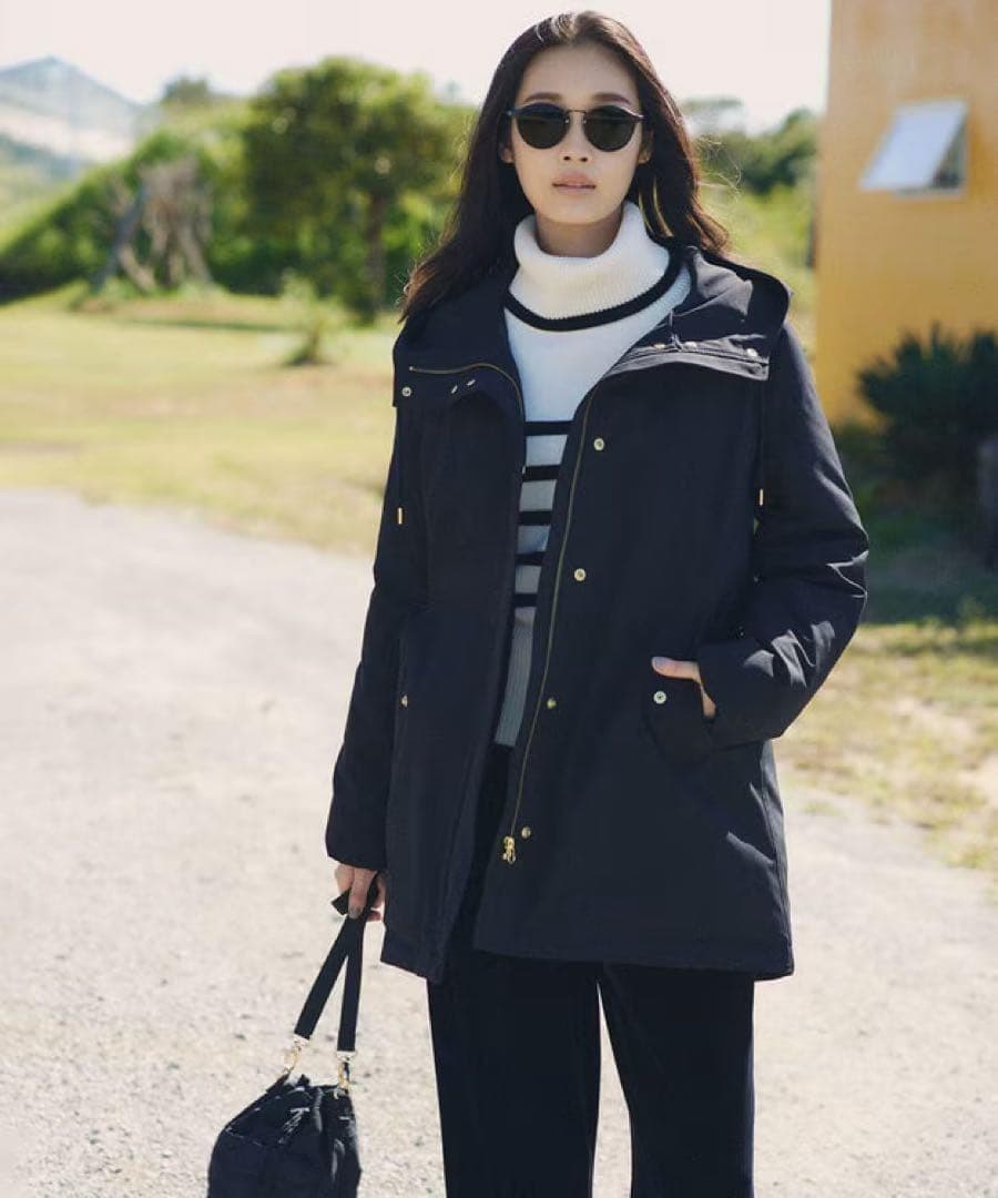 【23区】23AW　ミリタリーダウンコート　ブラック　小さいサイズ34