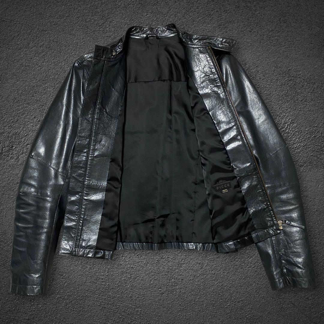 ジャケット・アウター FICCE crocodile embossed leather jacket