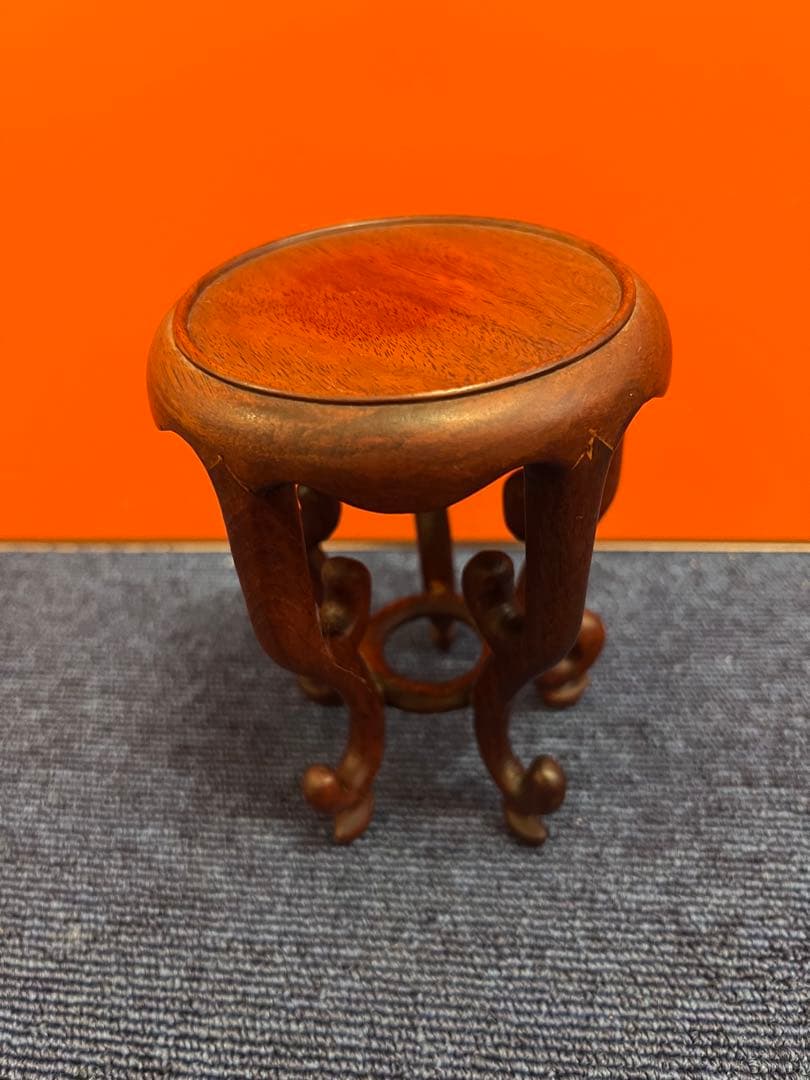 1453 花梨　唐木　天然木　ミニ花台　飾台　香炉台　中国美術