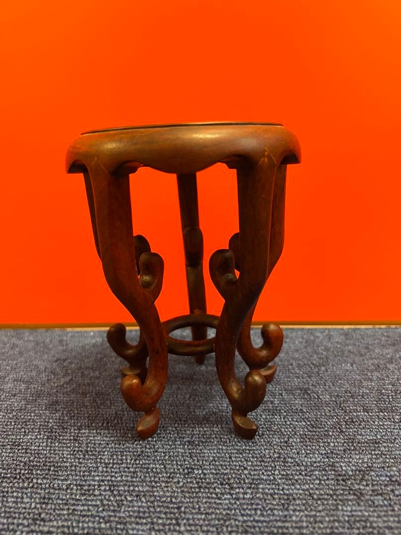 1453 花梨　唐木　天然木　ミニ花台　飾台　香炉台　中国美術