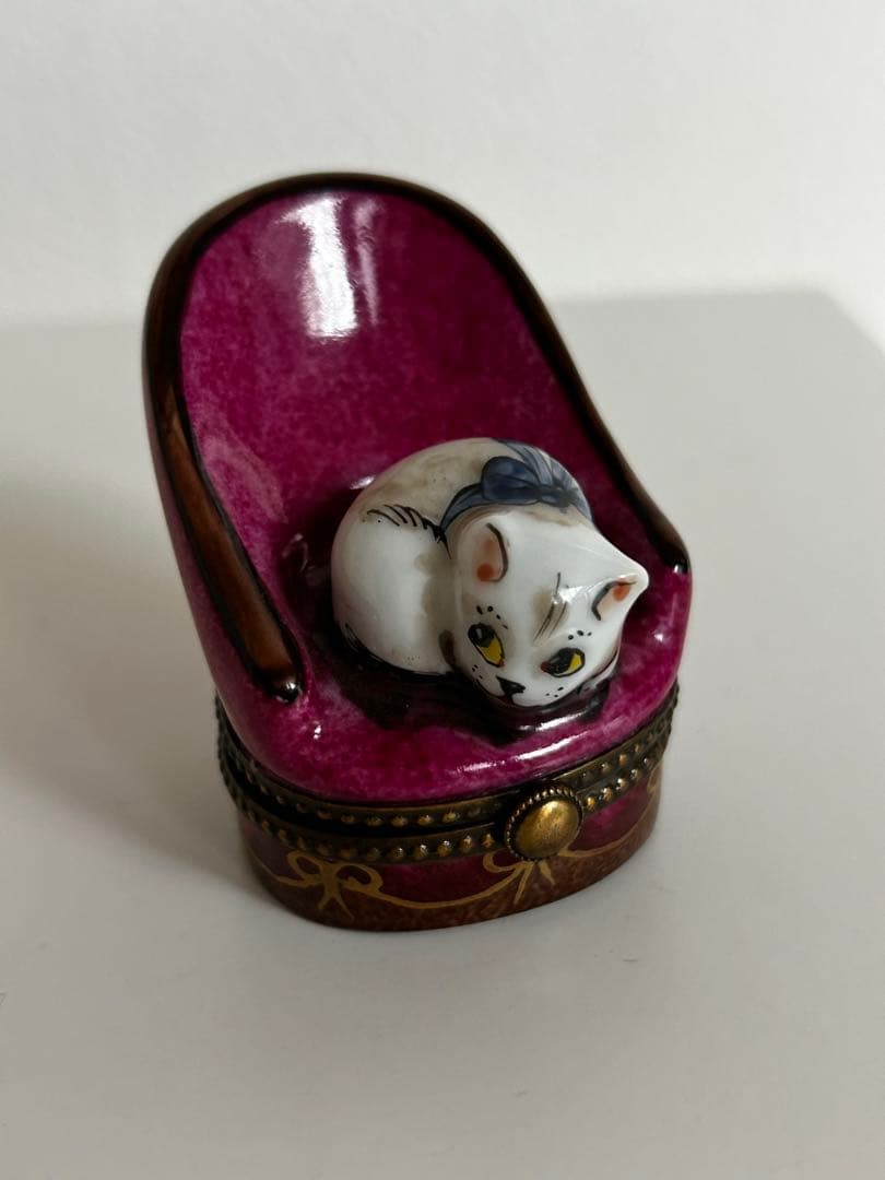 リモージュボックスBOX・キャット猫シリーズ①新品フランス製