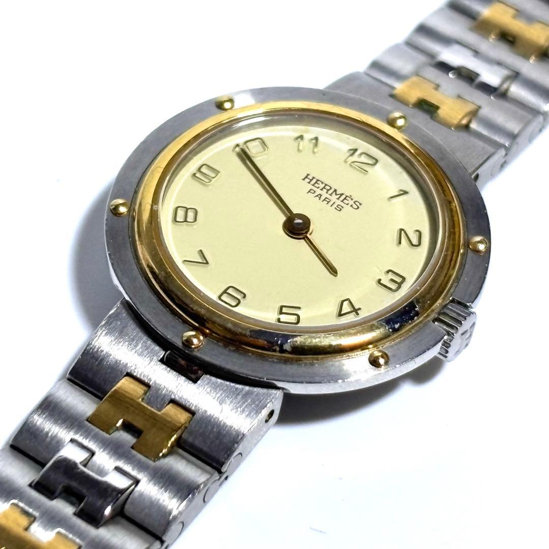 稼動 HERMES レディース腕時計 ラウンド コンビ アナログ クォーツ