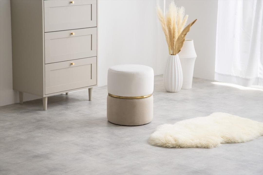 IN ST ANA　収納スツール　アイボリー＊グレー（ベージュ）