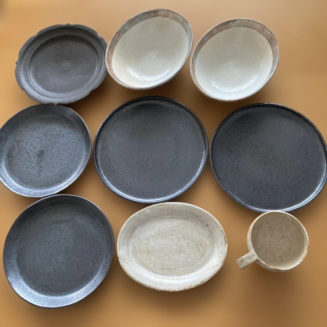 食器セット 9点 黒 白 ベージュ