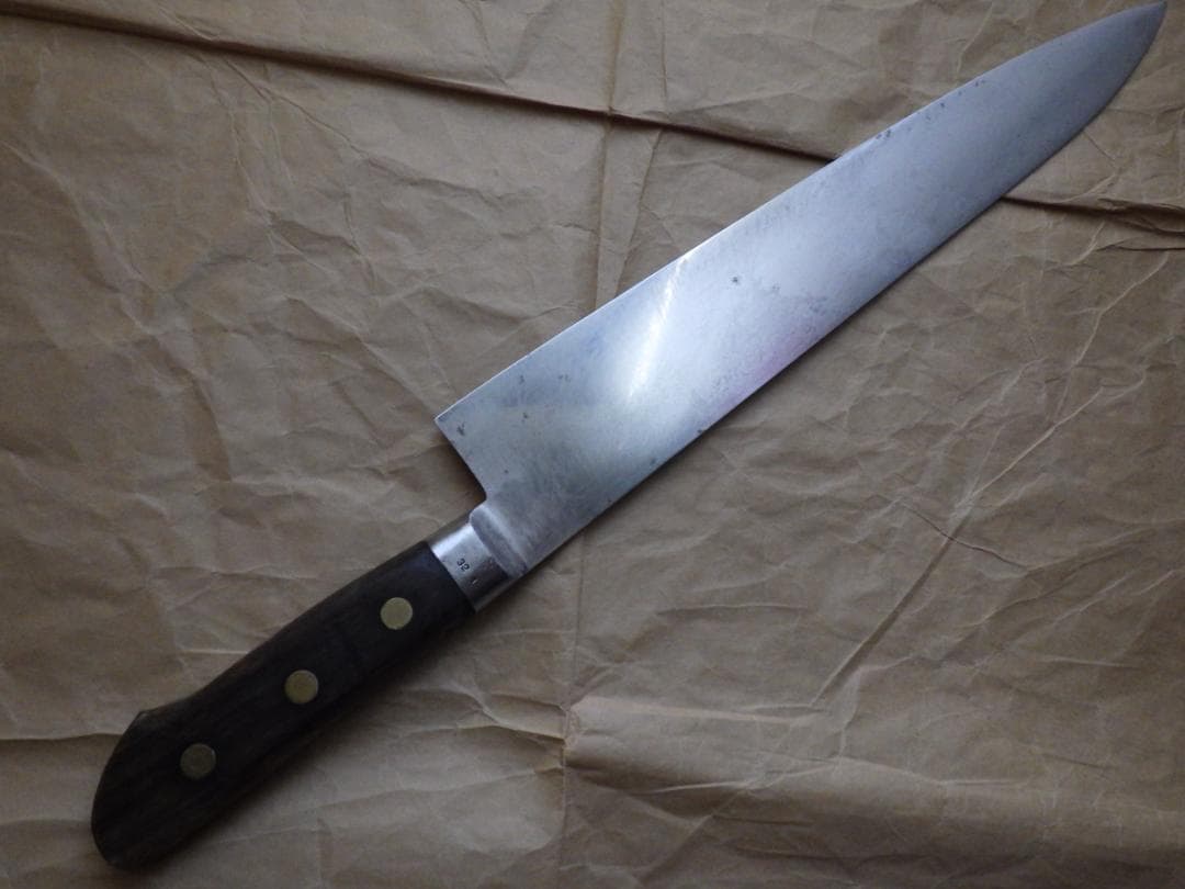 ミソノ★サンドヴック社製スウェーデン鋼ナイフ牛刀包丁刃渡り325ｍｍ