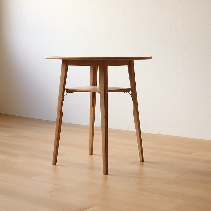 アンティーク ジャパニーズ ヴィンテージ 丸テーブル 寄木 剥離 無垢材