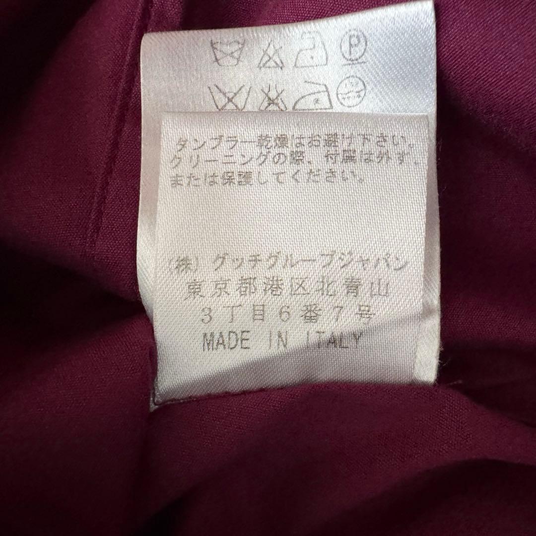 【グッチ】トムフォード期　ブラウス　ホースビット ボルドー　36 パフスリーブ