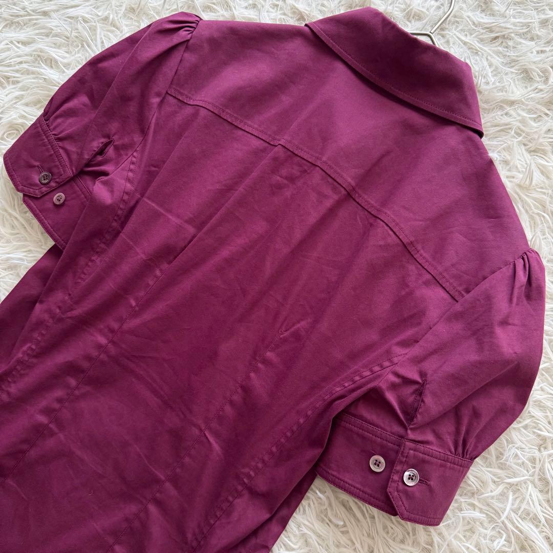 【グッチ】トムフォード期　ブラウス　ホースビット ボルドー　36 パフスリーブ