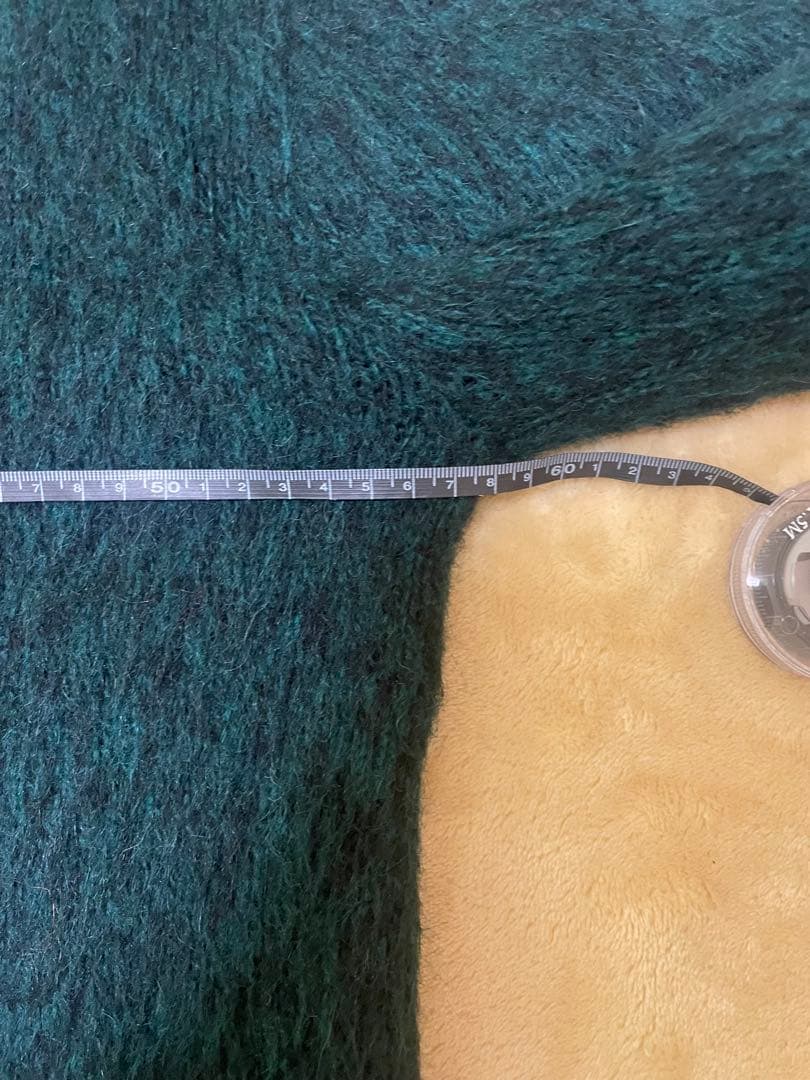 60s モヘアカーディガン 毛足長 ビッグサイズ グランジ グリーン ブラック