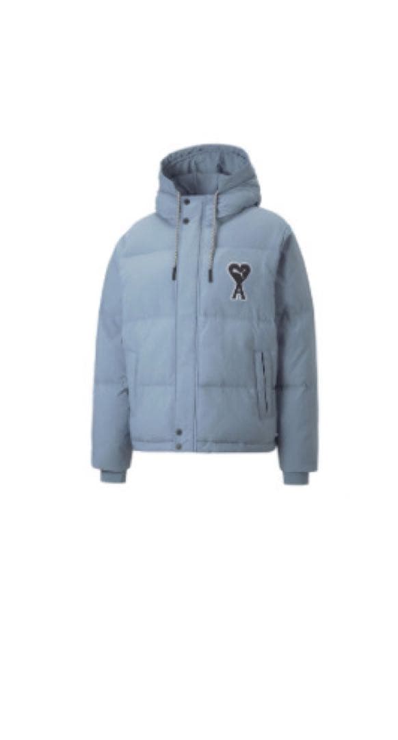 AMIPARIS PUMA フード付きライトブルーダウンジャケット