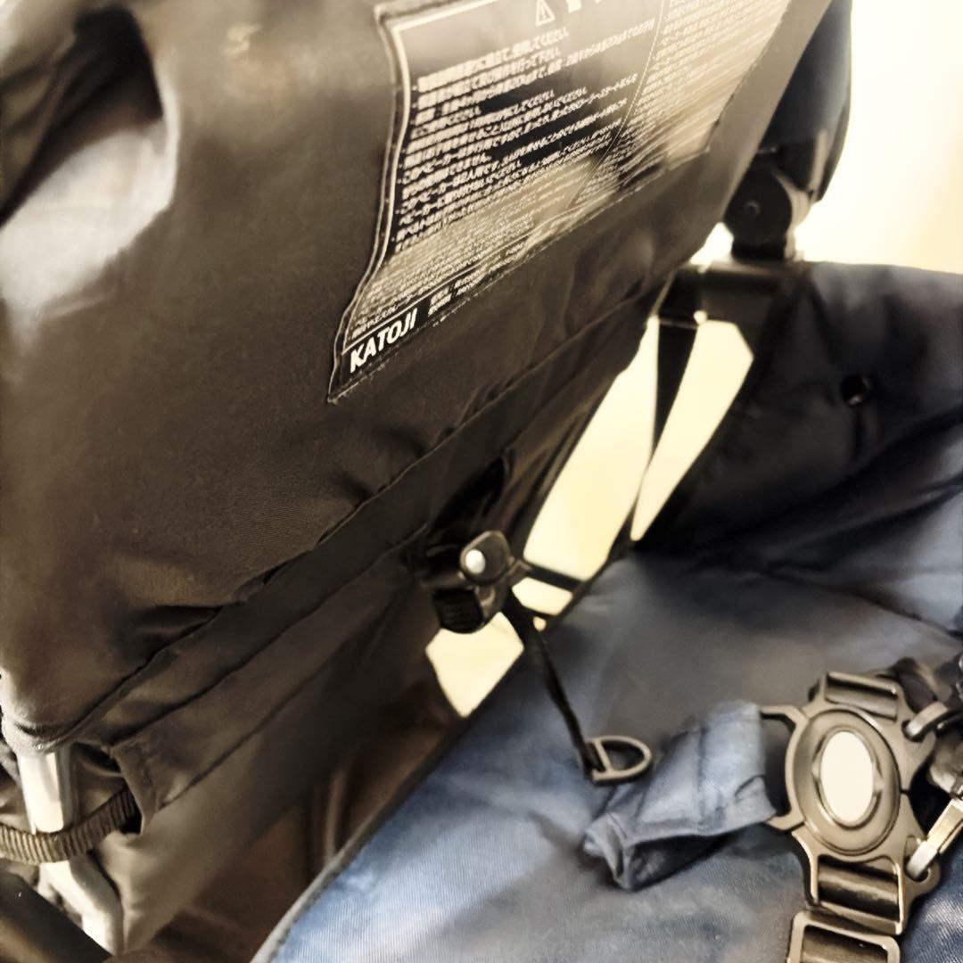 美品　KATOJI 二人乗りベビーカー 二人でゴー ネイビー リアシート付