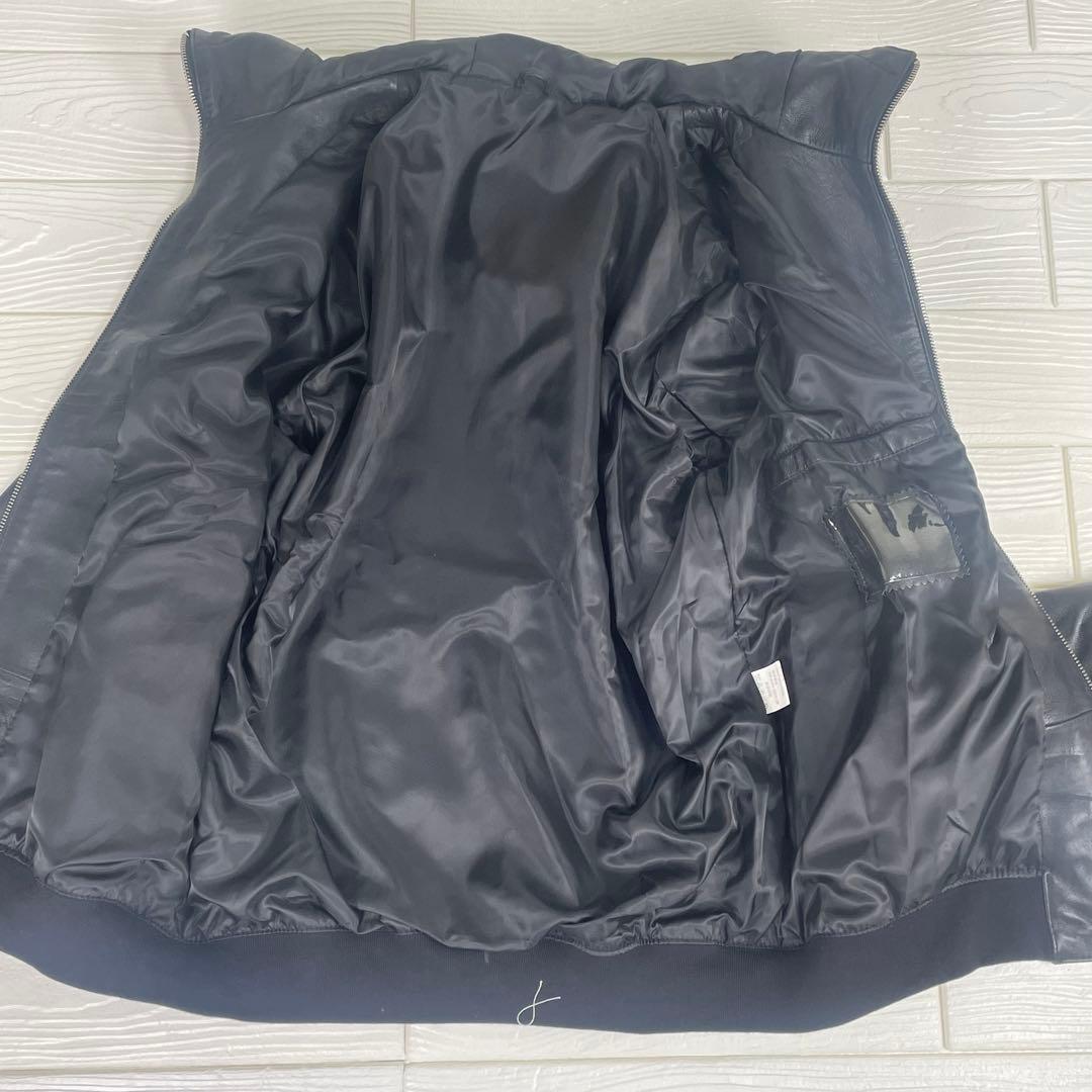 レディース　ラムレザー　パーカー　ジップアップ　ブラック　Ｌ