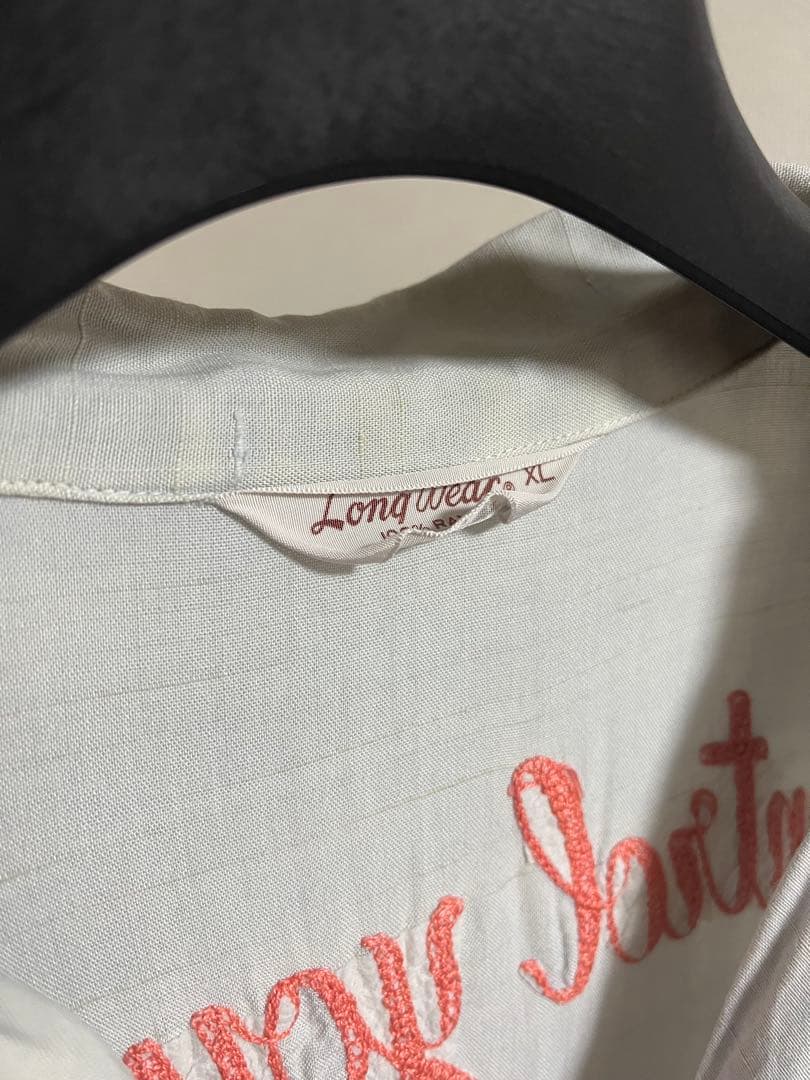 ボウリングシャツ 刺繍入り 淡いグレー