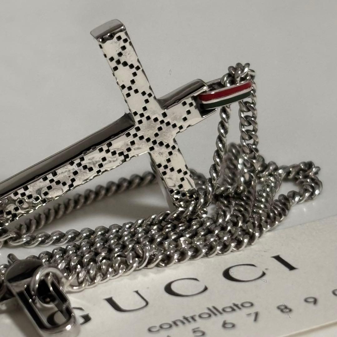 GUCCI 新品同様品　ディアマンテクロスネックレス　極美品　925シルバー