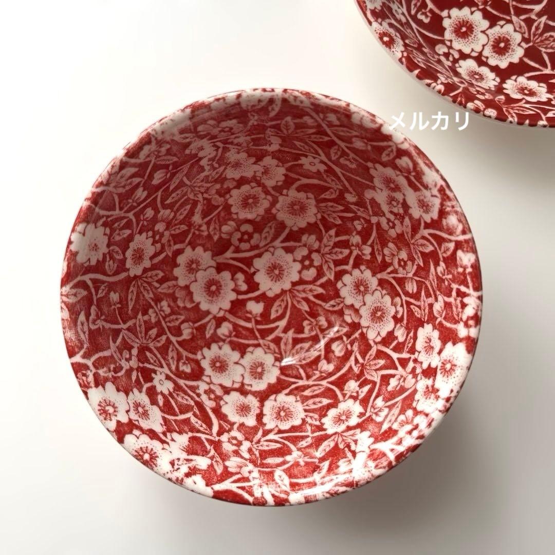 バーレイ シュガーボウル　レッドキャリコ　プレート　フルーツプレート　ゆのみ