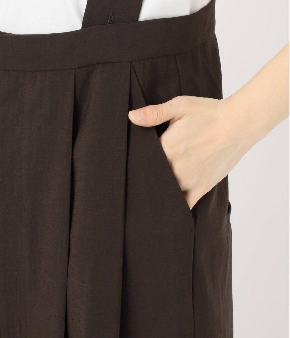 FRAMeWork ブラウン サスペンダー付きワイドパンツ サイズ38