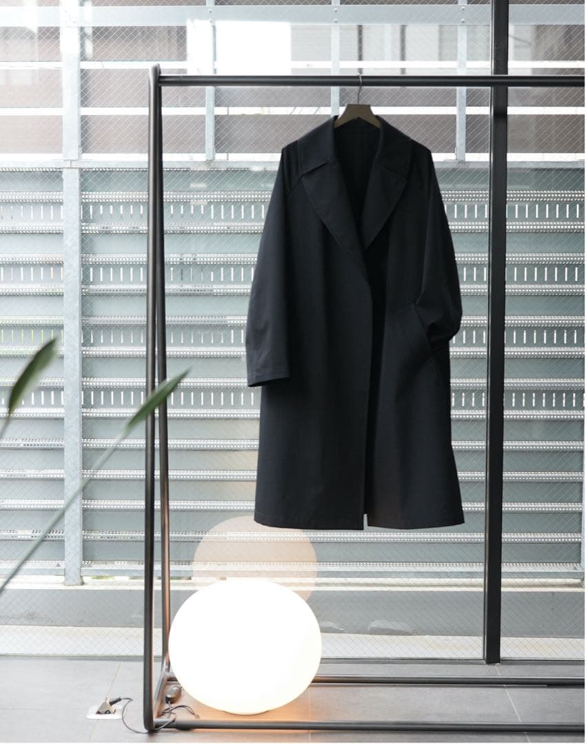 【美品】MBハイエンド尾州ウールタイロッケンコート　ブラックM