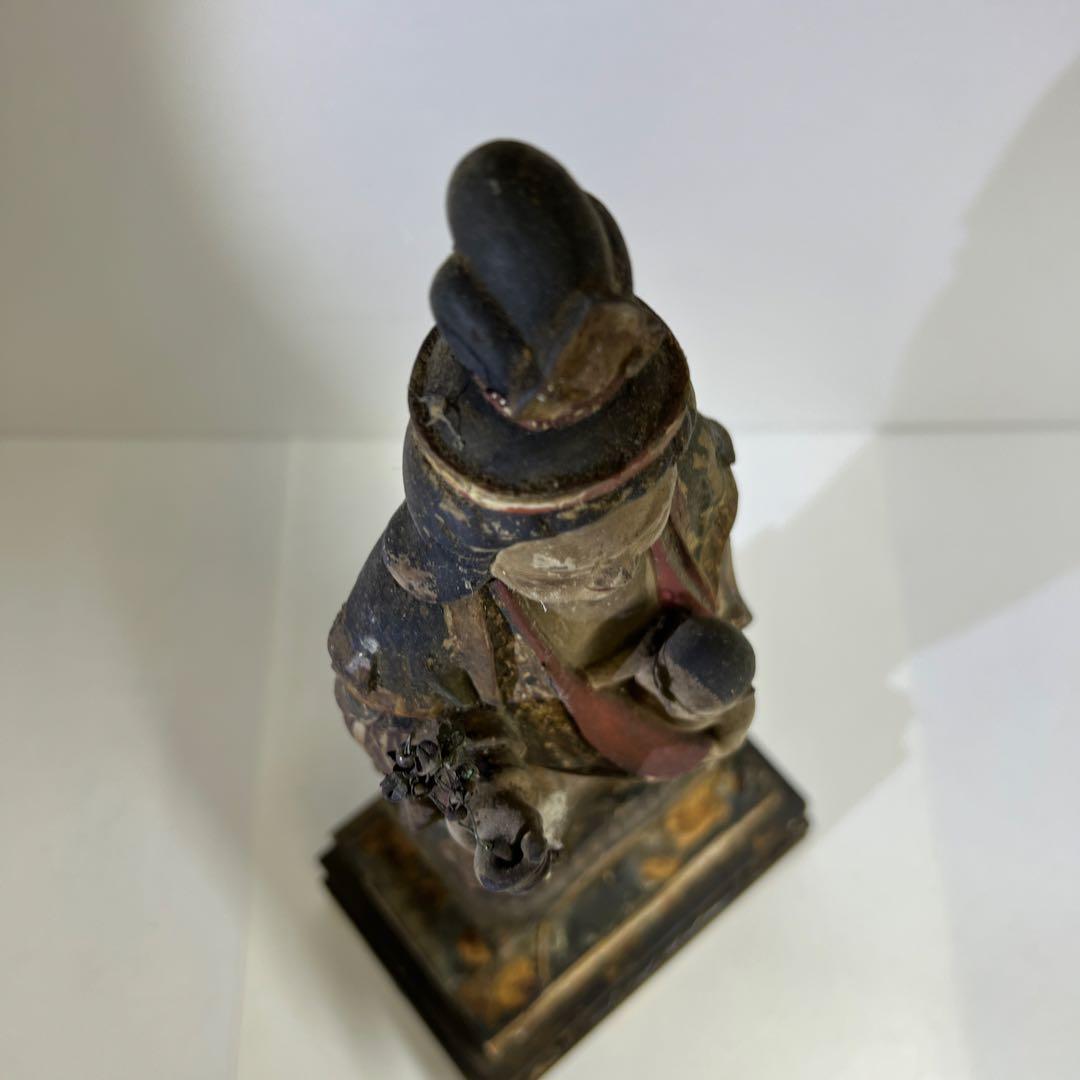 専用桃山~江戸初期木彫鬼子母神玉眼仏像高さ約49㎝　東Y8-0203☆2Fトトチ