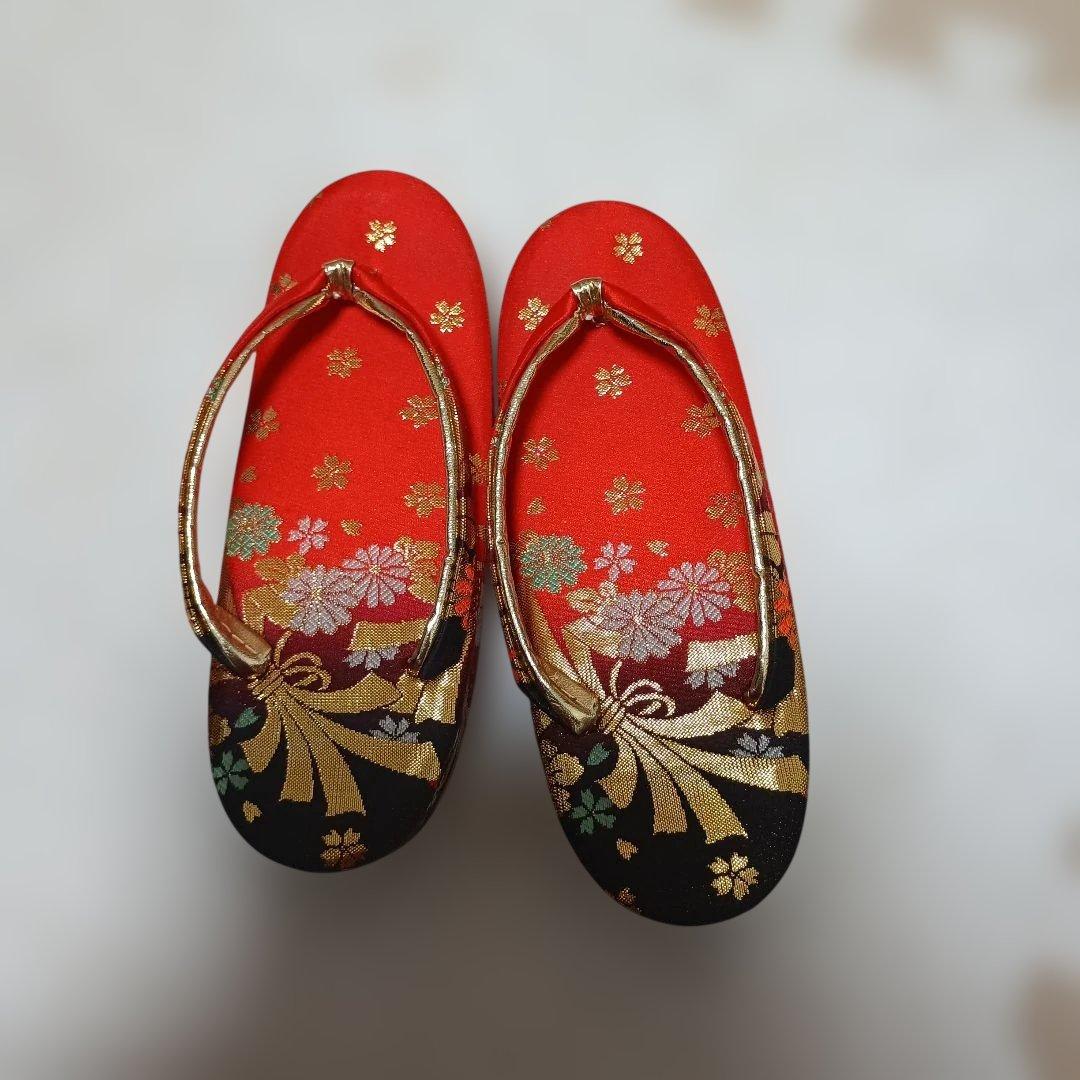 七歳　七五三 着物と着物セット　色赤と黄色