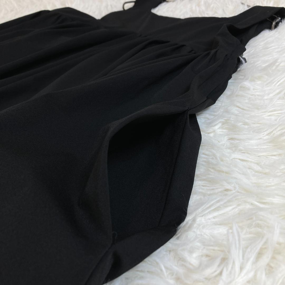 美品　UN3D.　アンスリード　ボリュームギャザーオールインワン　36　ブラック